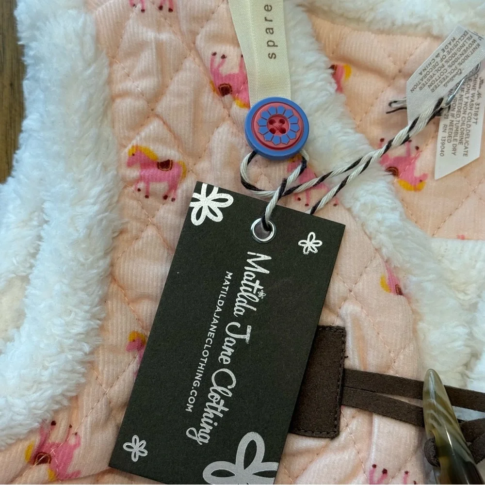 Matilda Jane Pink Quilted Vest with Horse Pattern new with tags